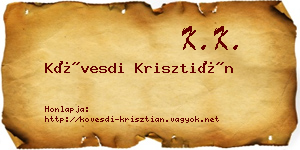 Kövesdi Krisztián névjegykártya